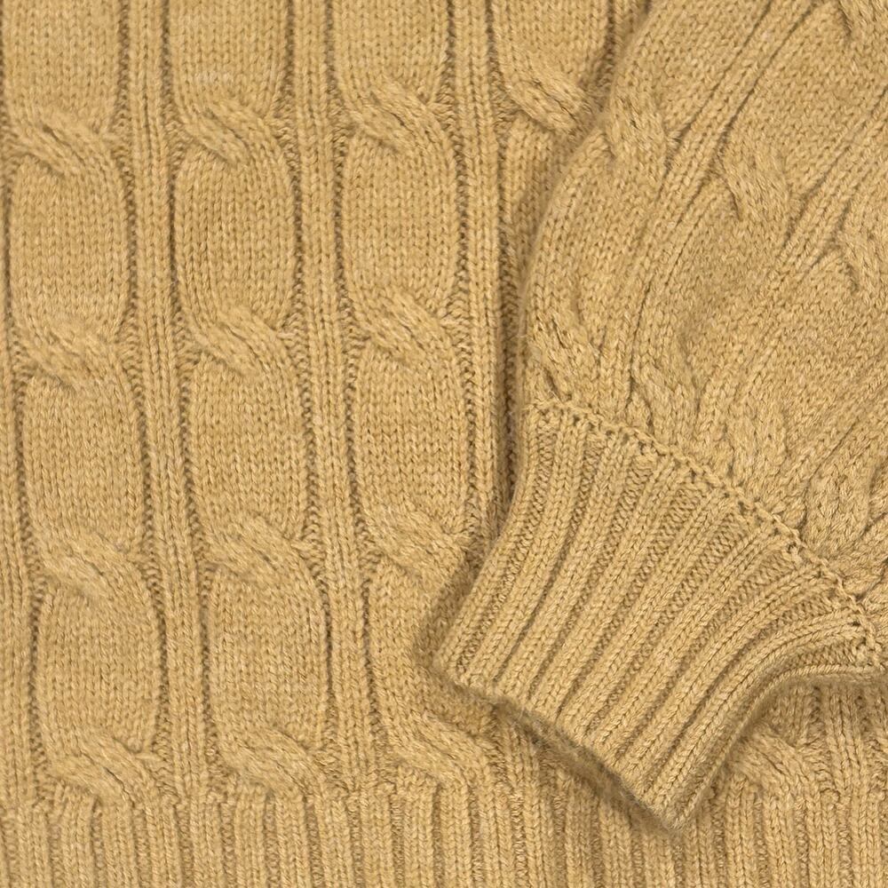 Truth Cable Knit Turtleneck Sweater Women's Size Large Cropped Mustard Yellow - Picture 4 of 9